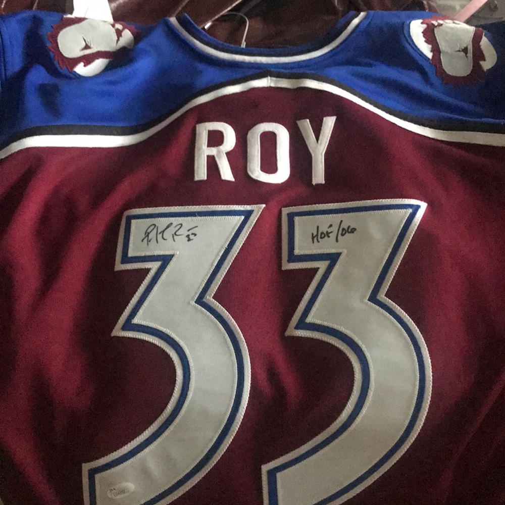 Patrick Roy autographed Avalanche Jersey.
